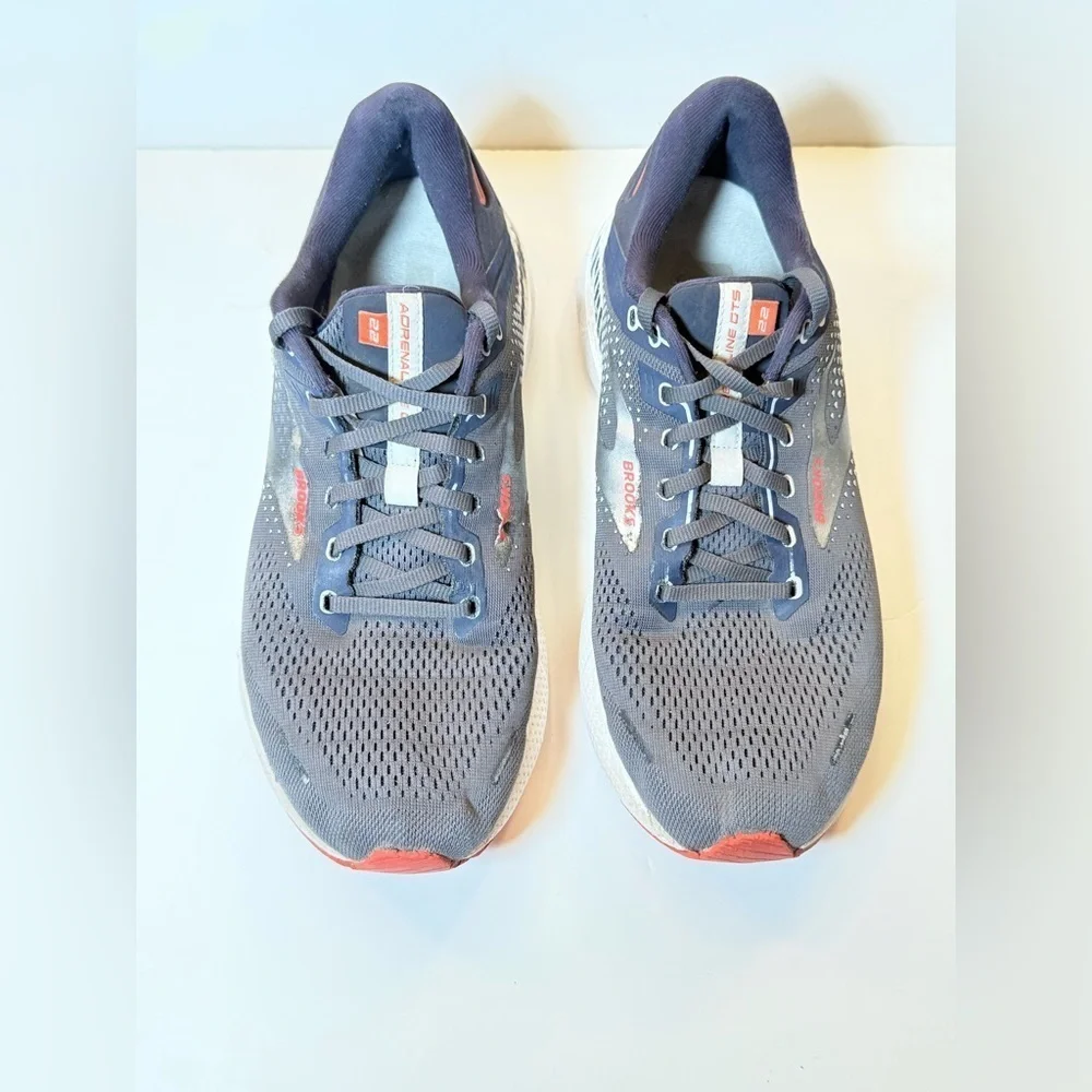 Brooks Adrenaline GTS 22 Mens Size 11.5 Gray Blue White Running Shoes Sneakers